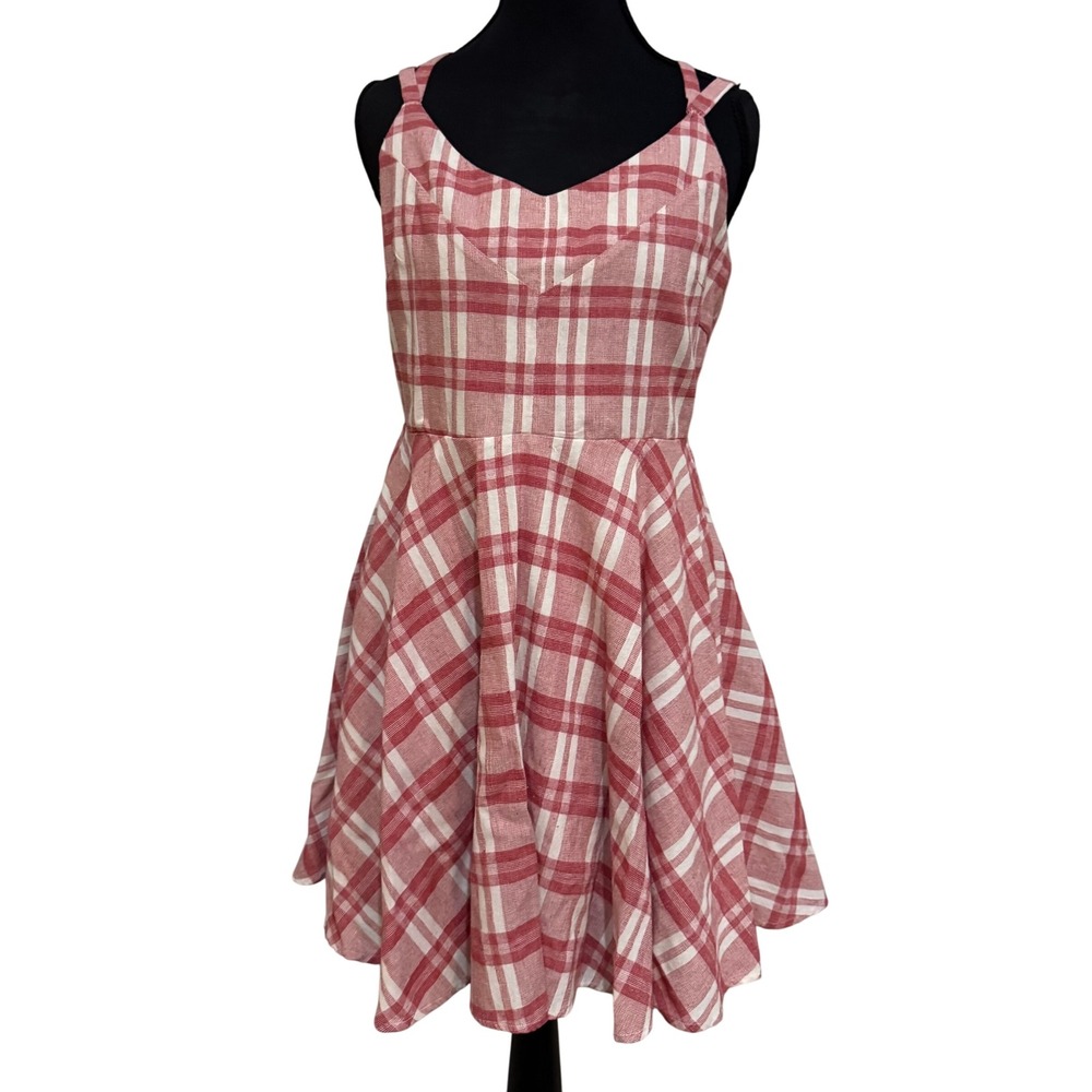 Entro Plaid Sundress Sleeveless Fit and Flare Casual‎ Dress S (see pics)